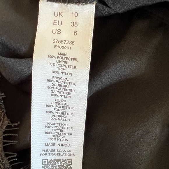 Asos crop top new nwt black lace sz 6 small - Picture 7 of 9